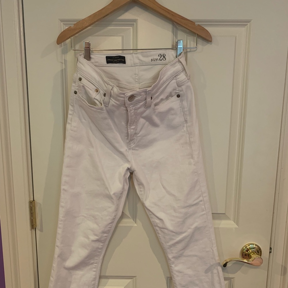 J crew high-rise white pant